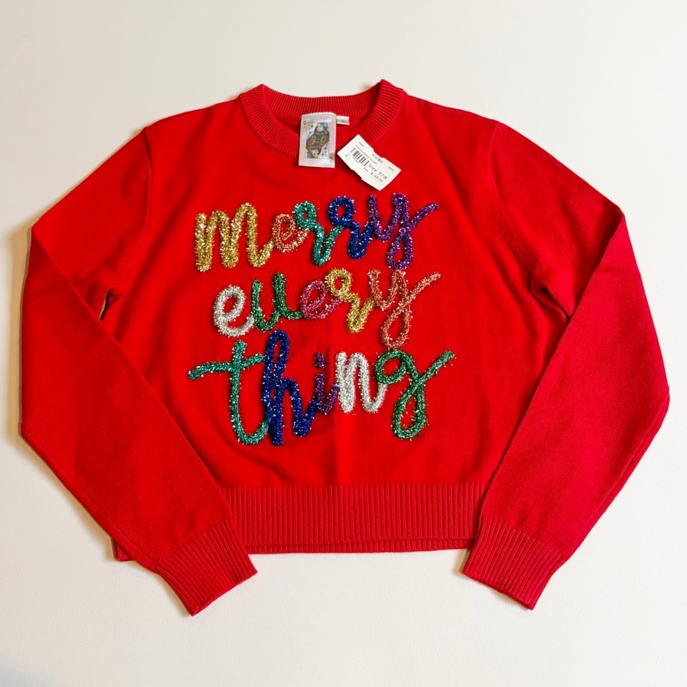 NWT Kid Biz Merry Everything Holiday Sweater Size 7/8